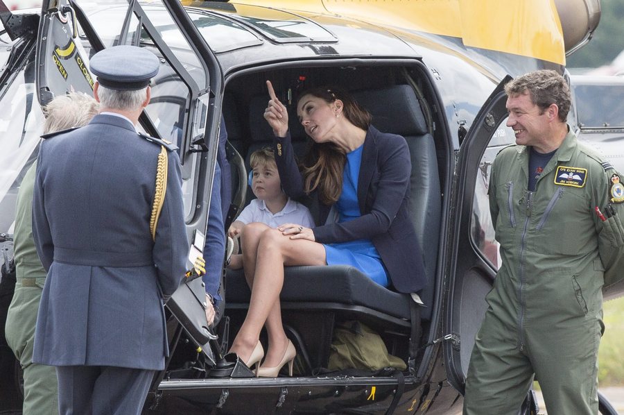 Britain's Prince William, the Duke of Cambridge and Catherine Duchess of Cambridge visit the Royal International Air Tattoo