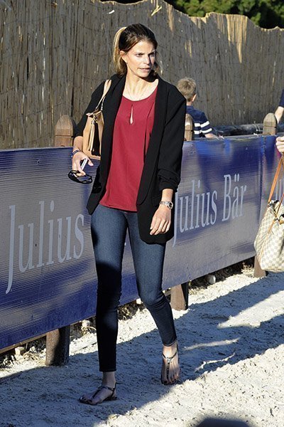 Saint tropez, Athina Onassis and Doda De Miranda at Jumping