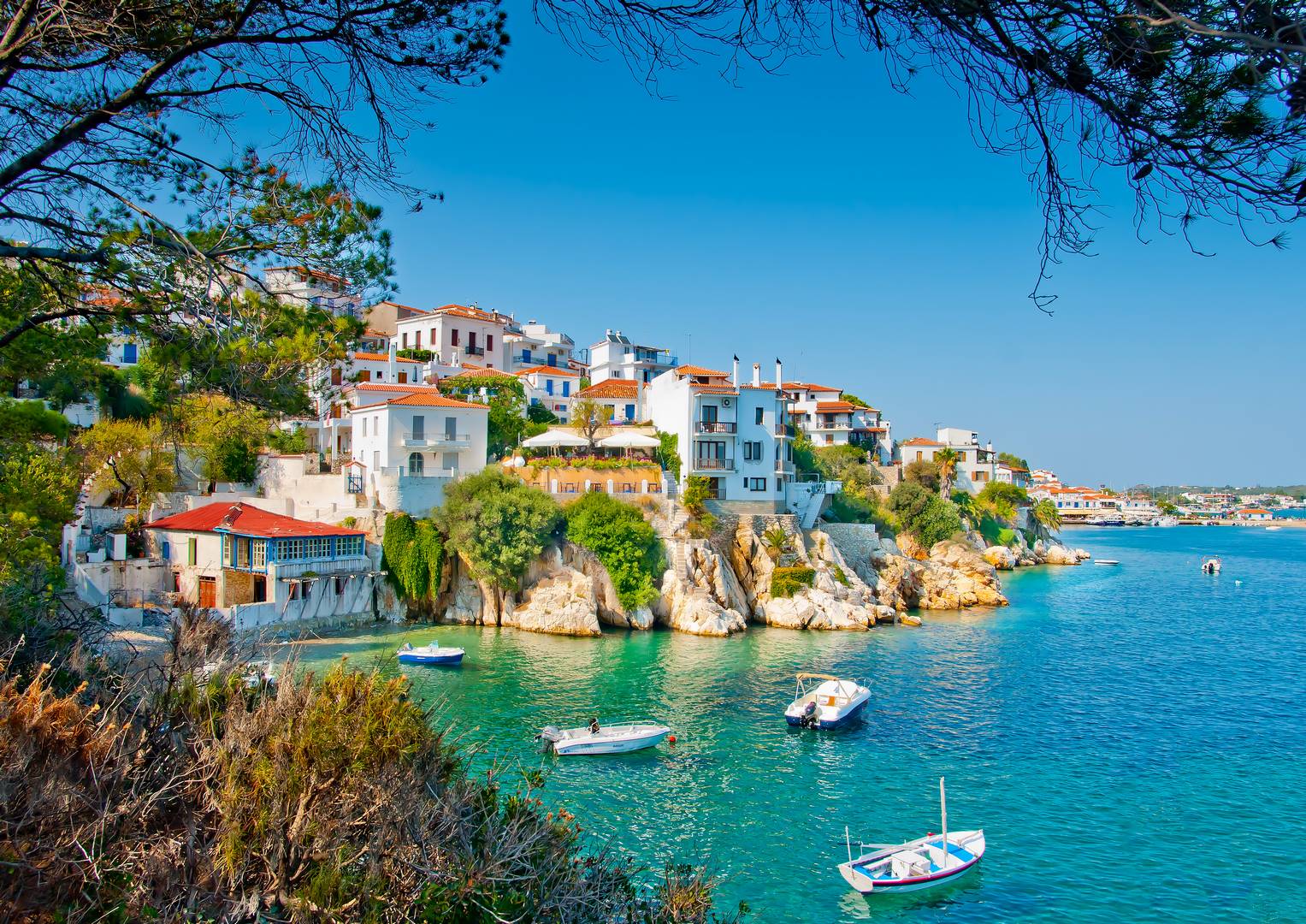 The Old Part In Town Of Island Skiathos In Greece