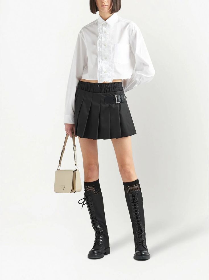 Prada Pleated Mini Skirt Farfetch