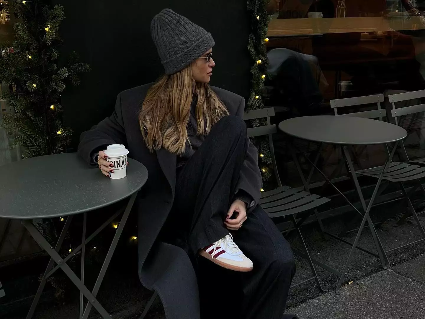 Photo By Pernille Teisbaek On November 26 2023. May Be An Image Of 2 People Overcoat Duffle Coat Sweatpants Fleece Beret Parka And Cornflower E1704452524813
