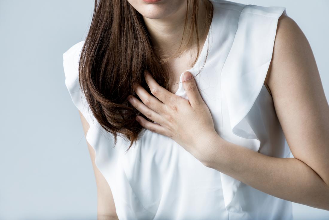 Young Woman Holding Her Chest