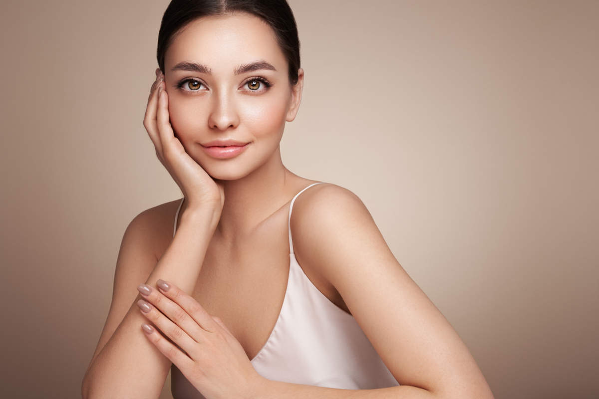 Portrait Beautiful Young Woman With Clean Fresh Skin