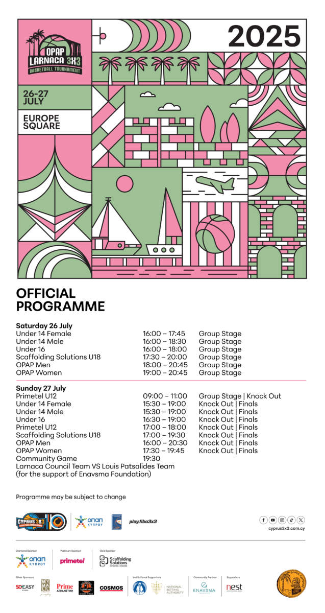 Opap Larnaca 3x3 Official Schedule 2025