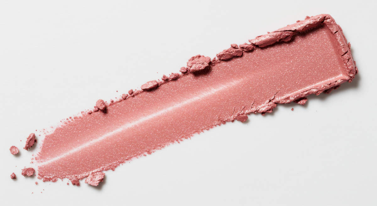Rose Gold Shimmer: Crushed Eyeshadow Swatch Makeup Texture, Beauty Blog, Cosmetic Sample