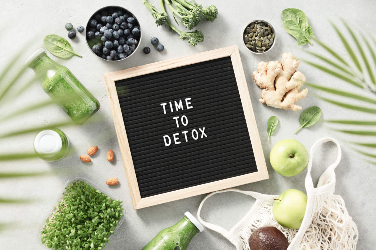 Time To Detox Letter Board Quote Flat Lay