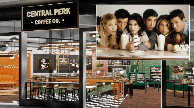Friends Cast And Central Perk Coffee Shop