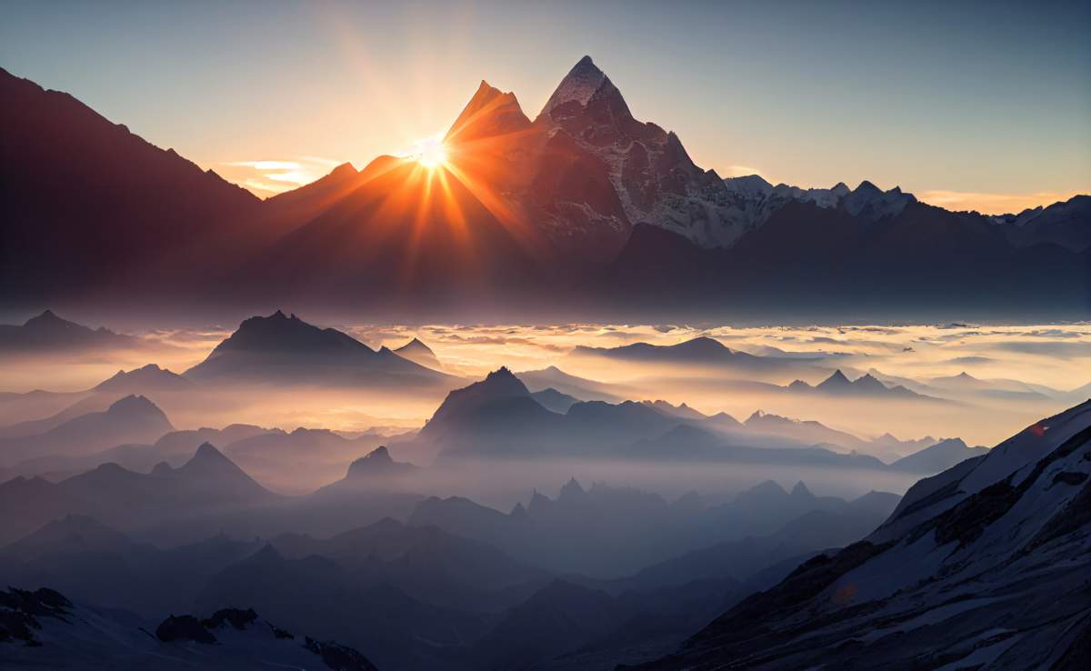 Sunrise In The Mountains