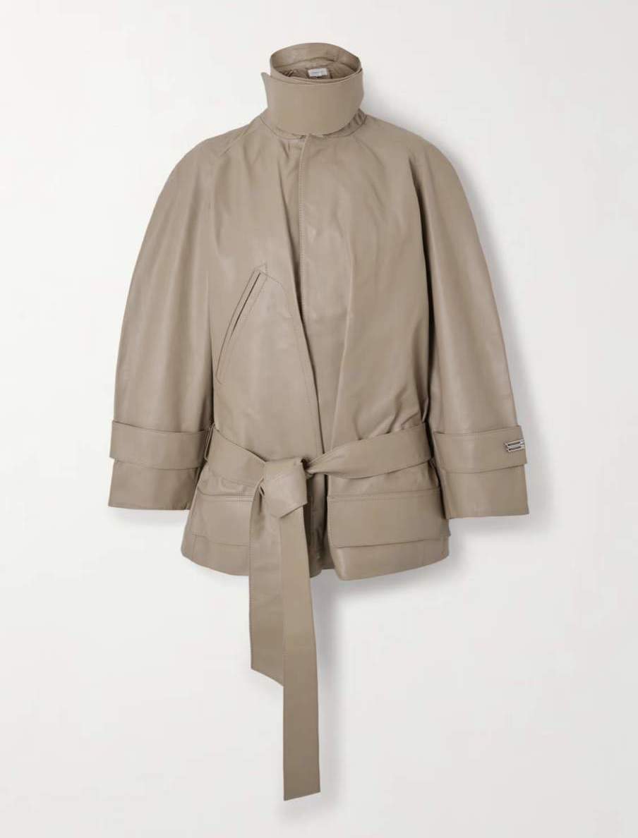 VICTORIA BECKHAMCropped belted leather jacket