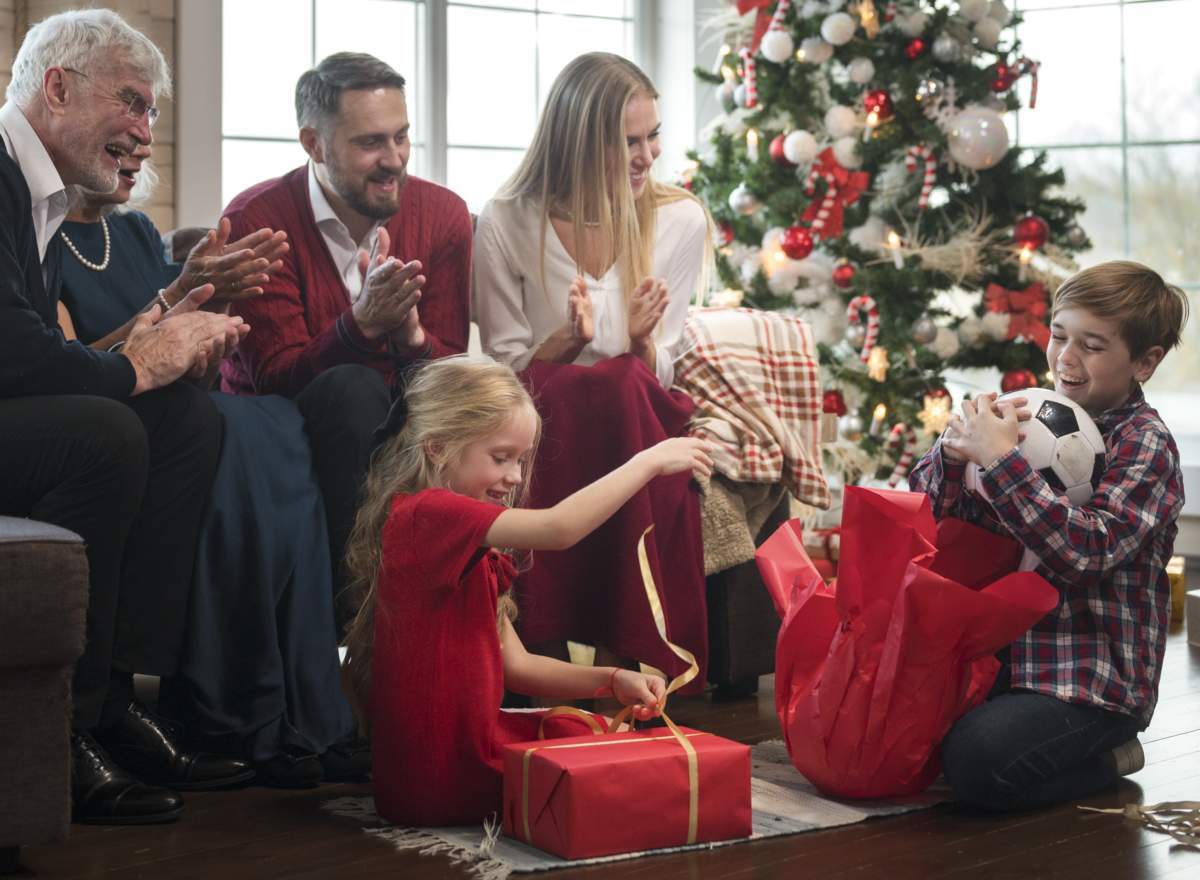 People Enjoying Festive Christmas Gathering