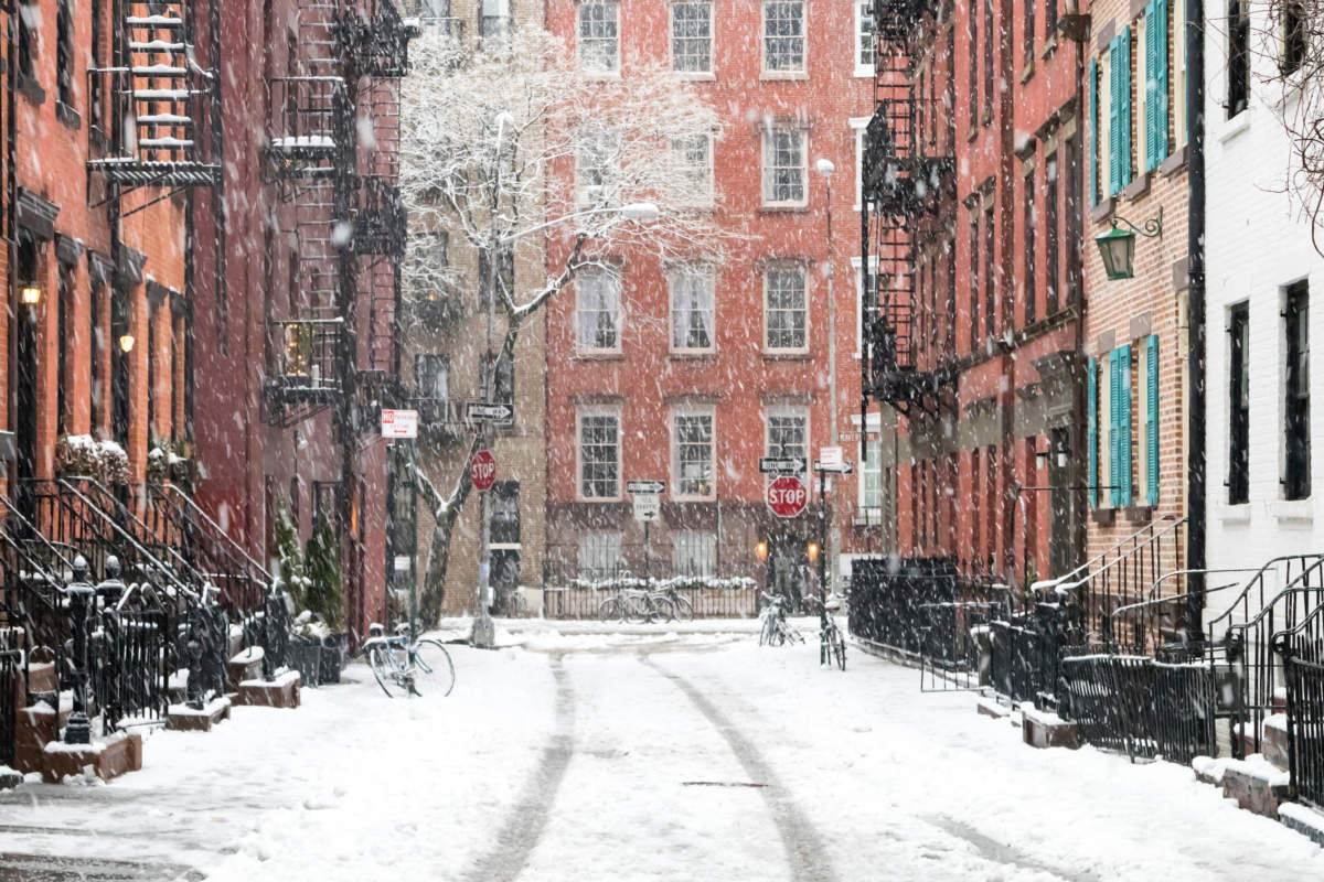 Snowy Winter Scene On Gay Street In The Greenwich Village Neighb