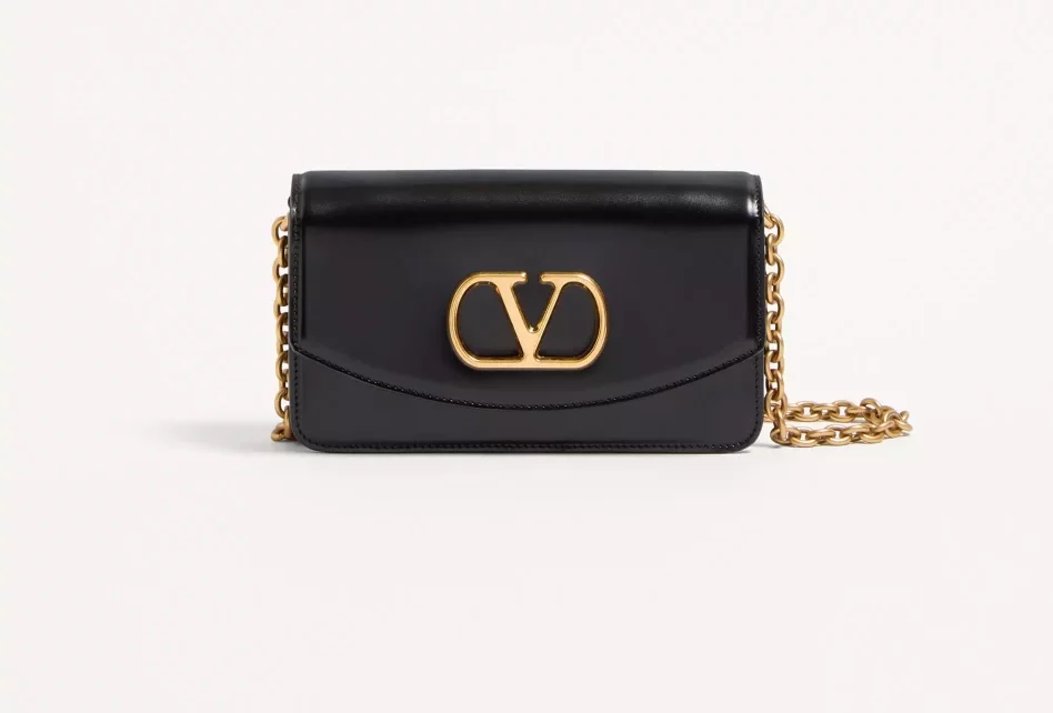 Valentino Garavani Vain Clutch Bag In Shiny Calfskin