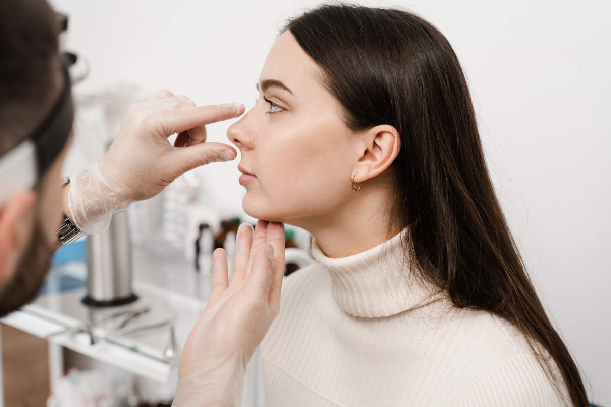 Rhinoplasty Is Reshaping Nose Surgery For Change Appearance Of The Nose And Improve Breathing. Consultation With Ent Before Rhinoplasty Plastic Surgery To Change Nose Shape And Improve Breathing.