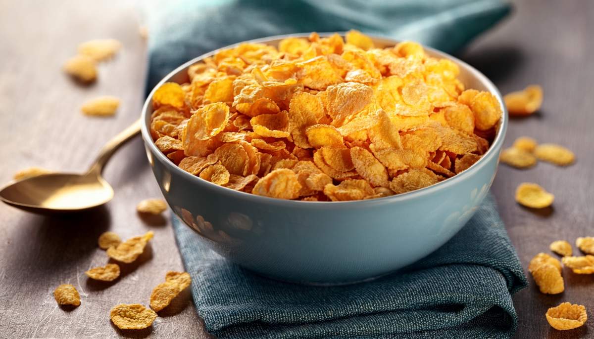 Cornflakes In Bowl Cereal